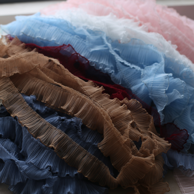 Fringe Ribbon Sewing - Плиссированная кружевная ткань из тюлевой сетки,