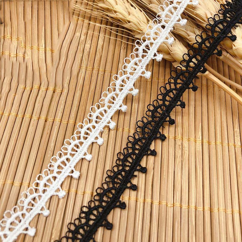 Fringe Ribbon Sewing - 60 ярдов, белая, черная водорастворимая кружевная