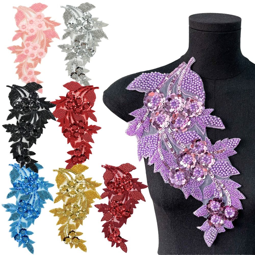 Модные 3D-аппликации с пайетка – обзор и цена Applique Patch Flower