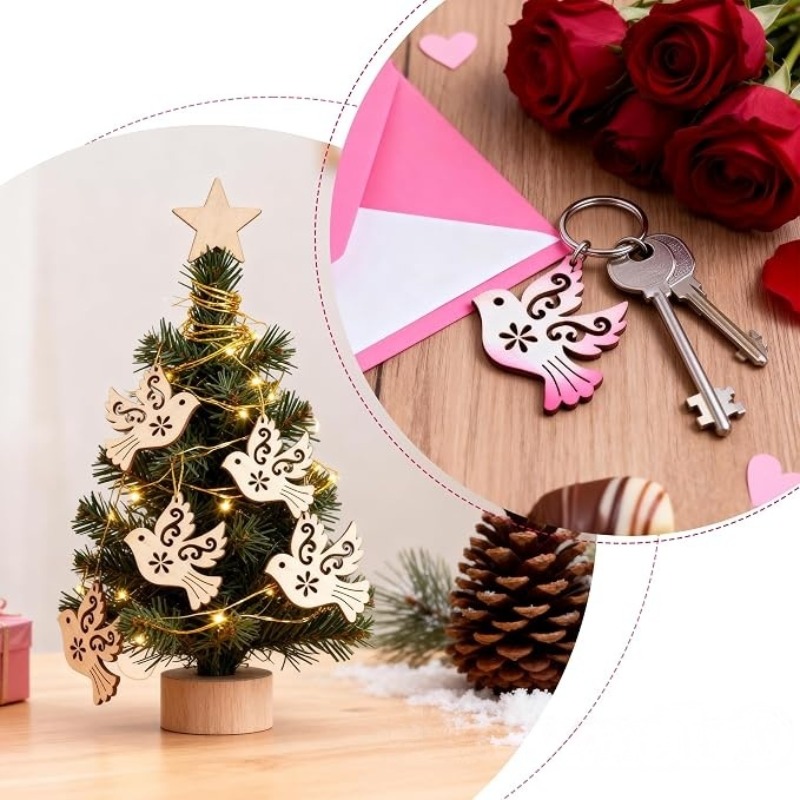 50 шт. неокрашенных деревянных – обзор и цена Craft Embellishments